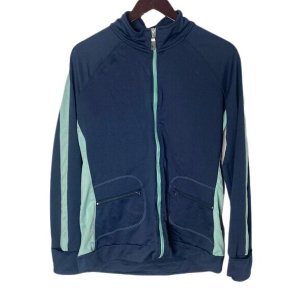 Alo Size XXL Women's Zip Up Track Jacket Blue - Picture 1 of 8